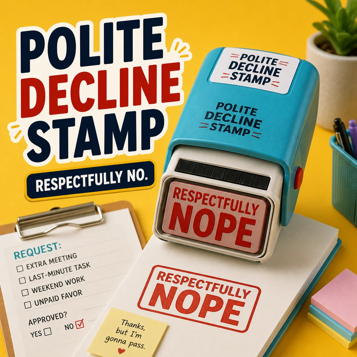 Polite Decline Stamp